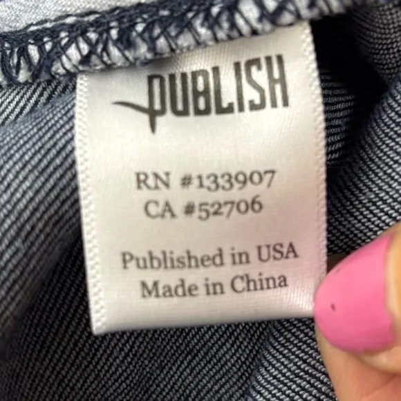 Publish Women's Size 25 Jeans Joggers Today For Tomorrow Dark Blue Distressed