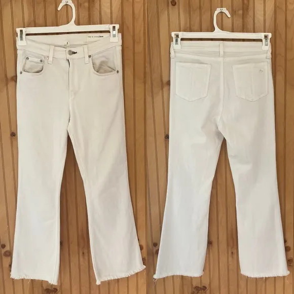 Rag &amp; Bone Bright White Crop Flare Jeans size 27