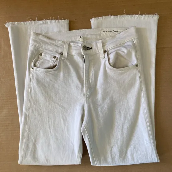 Rag &amp; Bone Bright White Crop Flare Jeans size 27