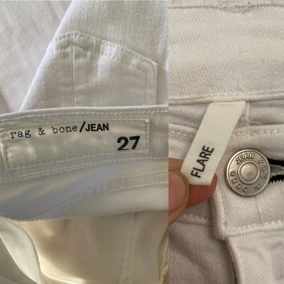 Rag &amp; Bone Bright White Crop Flare Jeans size 27