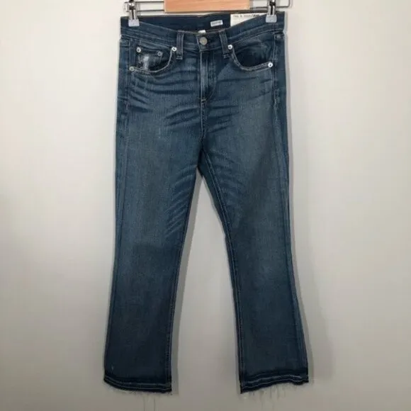 RAG and Bone Cropped Raw Hem  Jeans Size 25