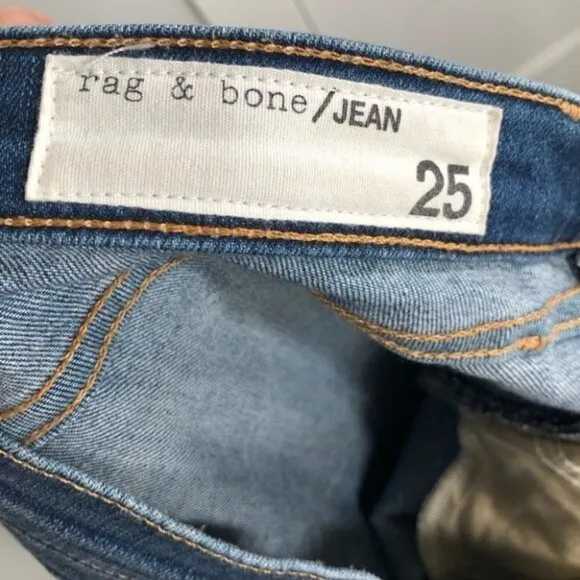 RAG and Bone Cropped Raw Hem  Jeans Size 25