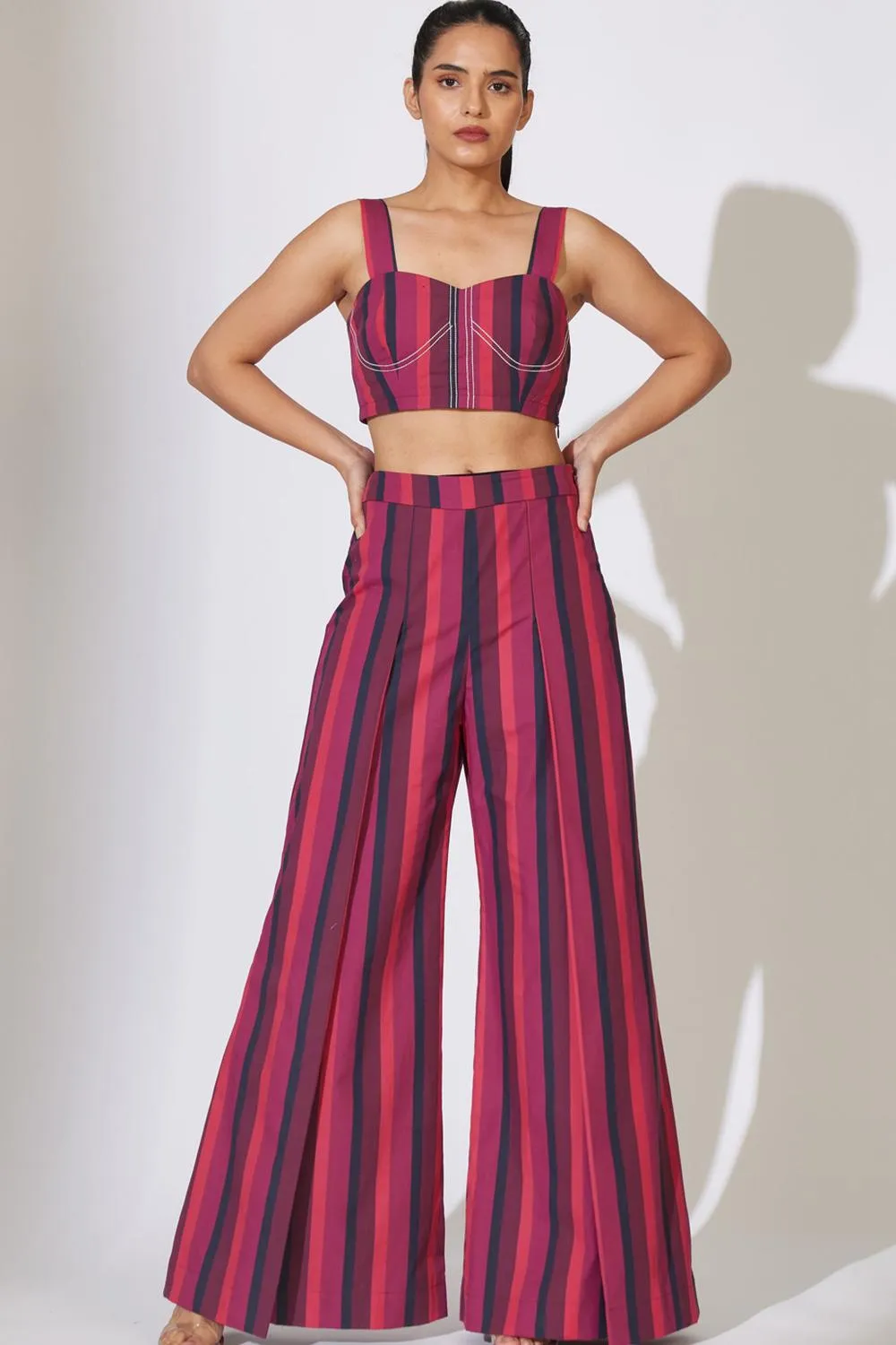 Red, Maroon & Black Stripe Bustier
