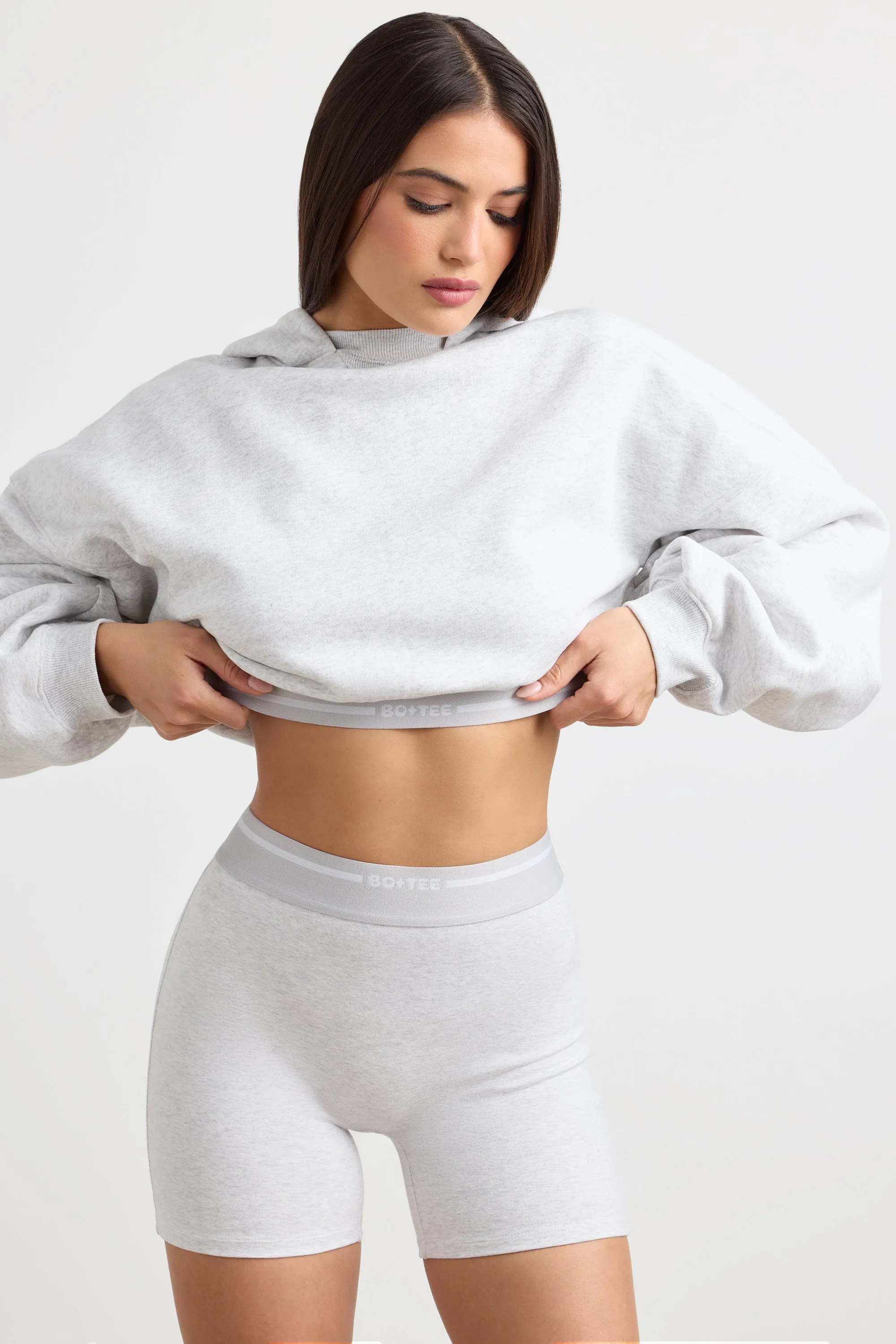 Reset - High-Waist Mini Shorts in Grey Marl