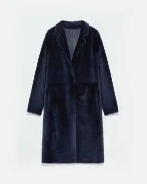 Reversible merino shearling coat