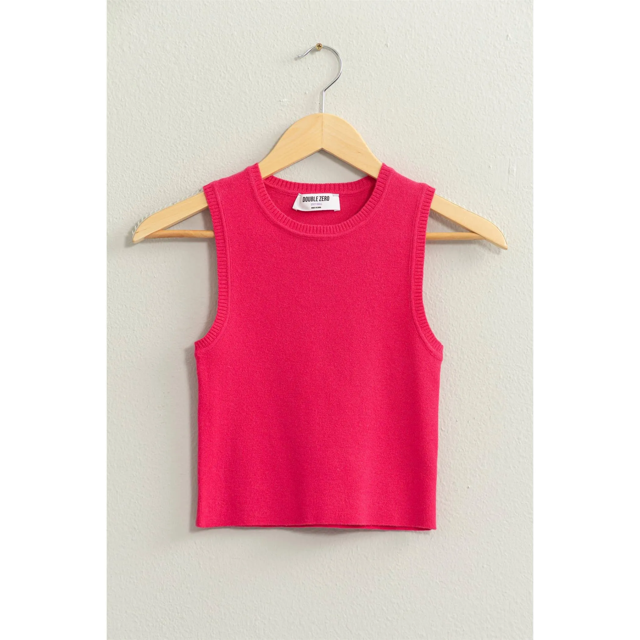RIBBED KNIT CROPPED TANK TOP