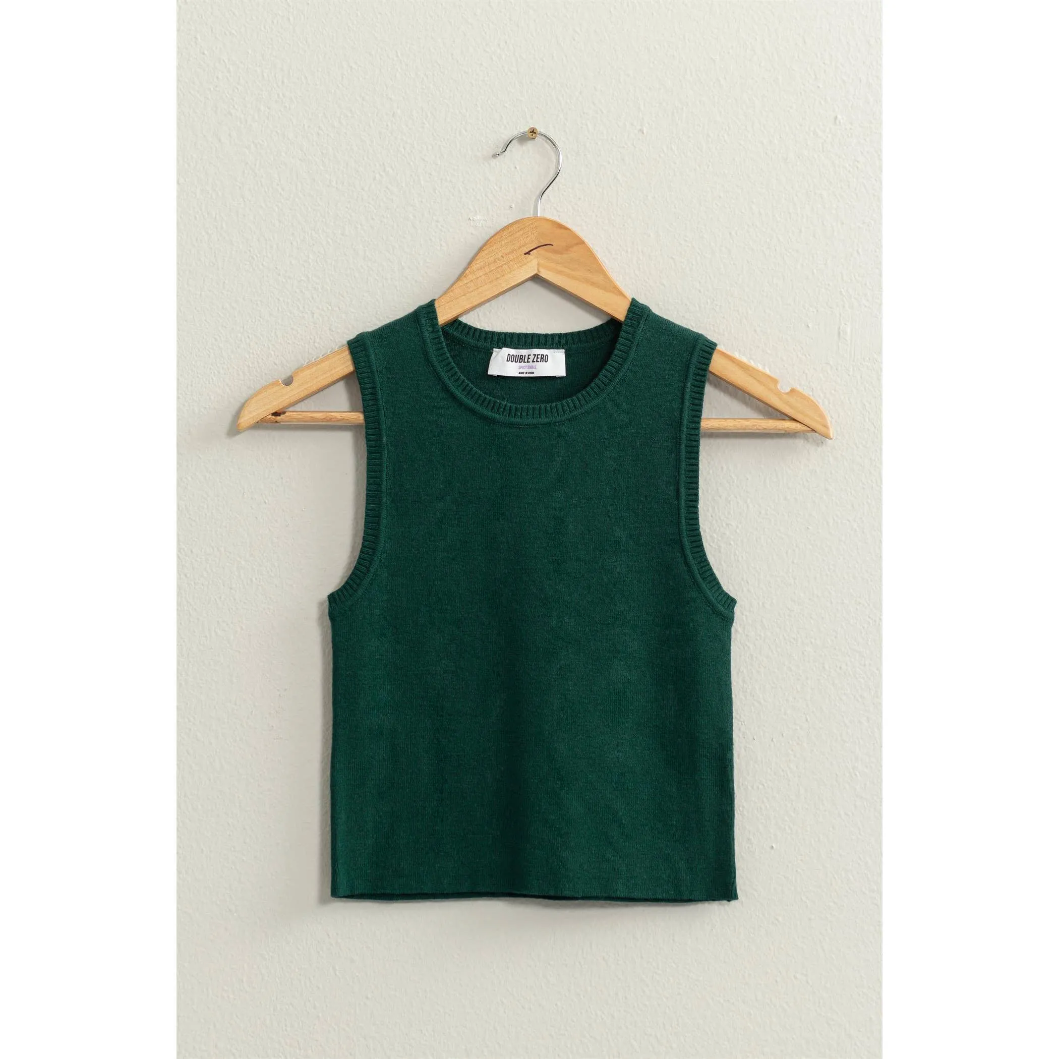 RIBBED KNIT CROPPED TANK TOP