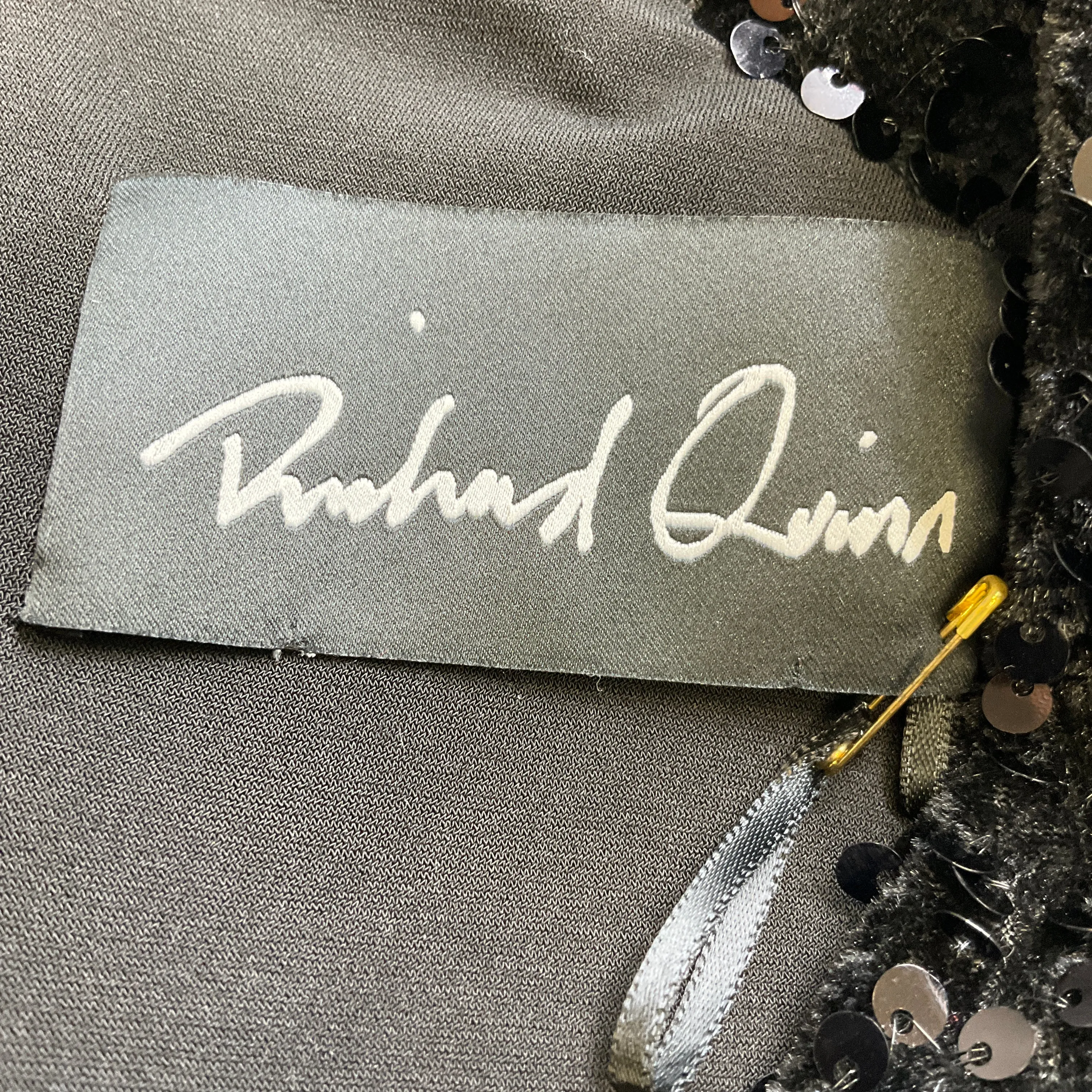 Richard Quinn Black Sequined Twist-Front Midi Dress