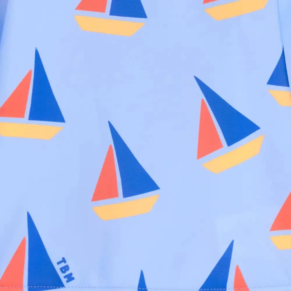 Rocco - Blue Sailboat Baby & Kids Swim Rash Top