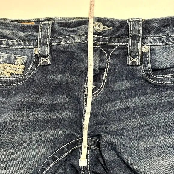 Rock Revival Jeans Womens Size 28 Betty Straight Embroidered Bling Blue Denim