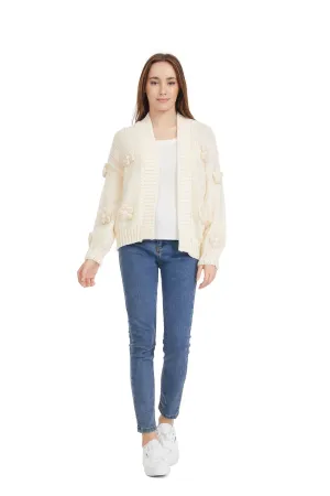 Roffe 3D Floral Knit Cardigan