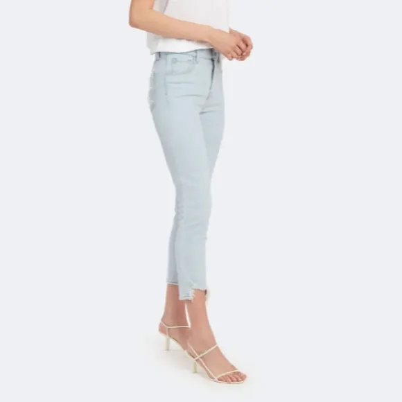 Ruby High Rise Crop Cigarette Jeans In Surf Destruct