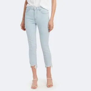 Ruby High Rise Crop Cigarette Jeans In Surf Destruct