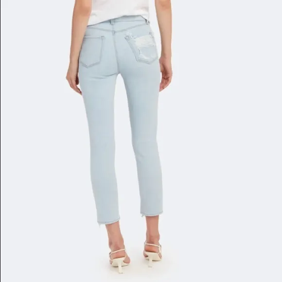 Ruby High Rise Crop Cigarette Jeans In Surf Destruct