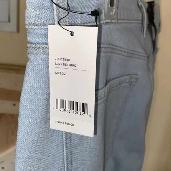 Ruby High Rise Crop Cigarette Jeans In Surf Destruct