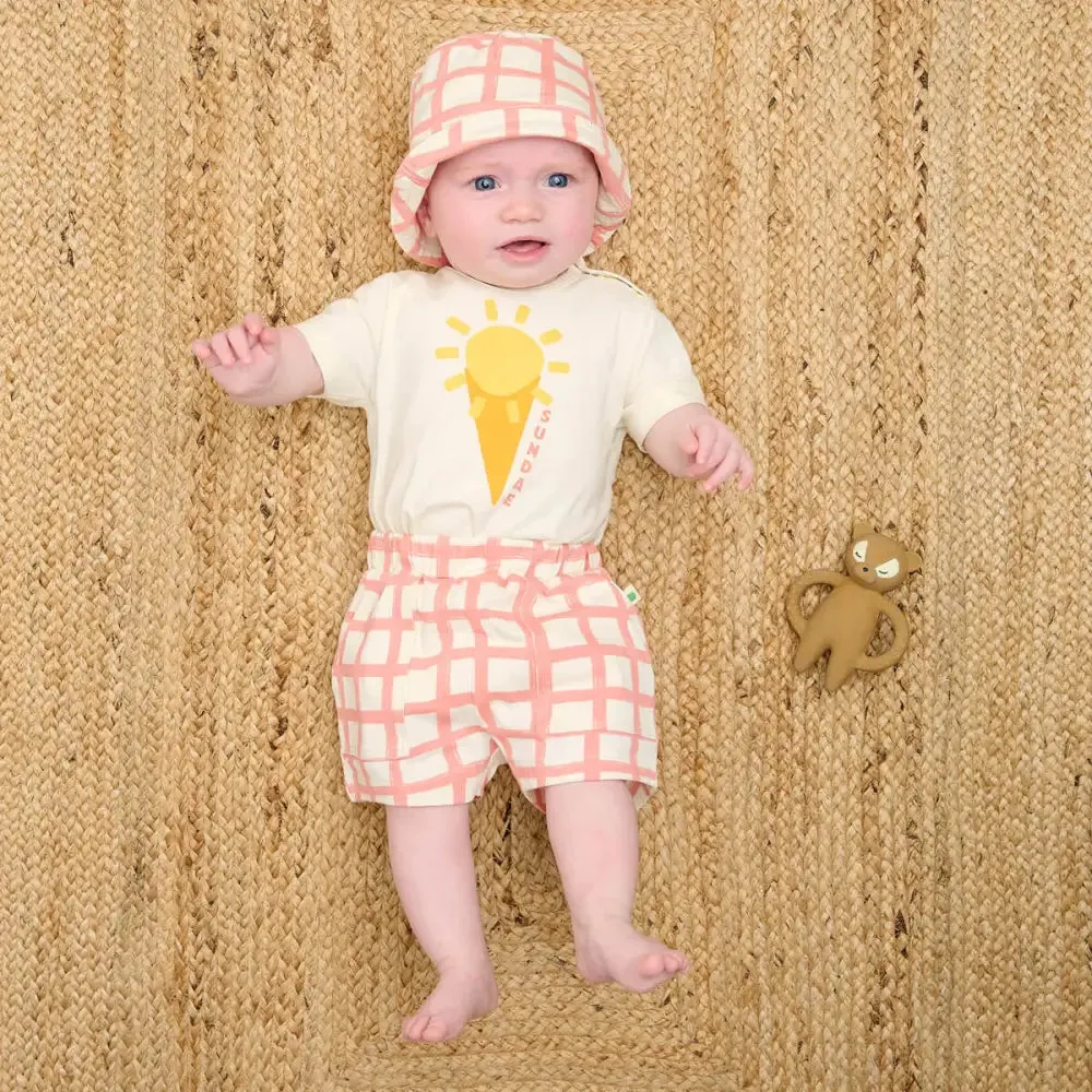 Sailor - Terracotta Checker Jersey Baby & Kids Shorts