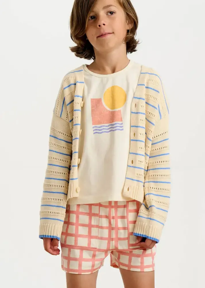 Sailor - Terracotta Checker Jersey Baby & Kids Shorts