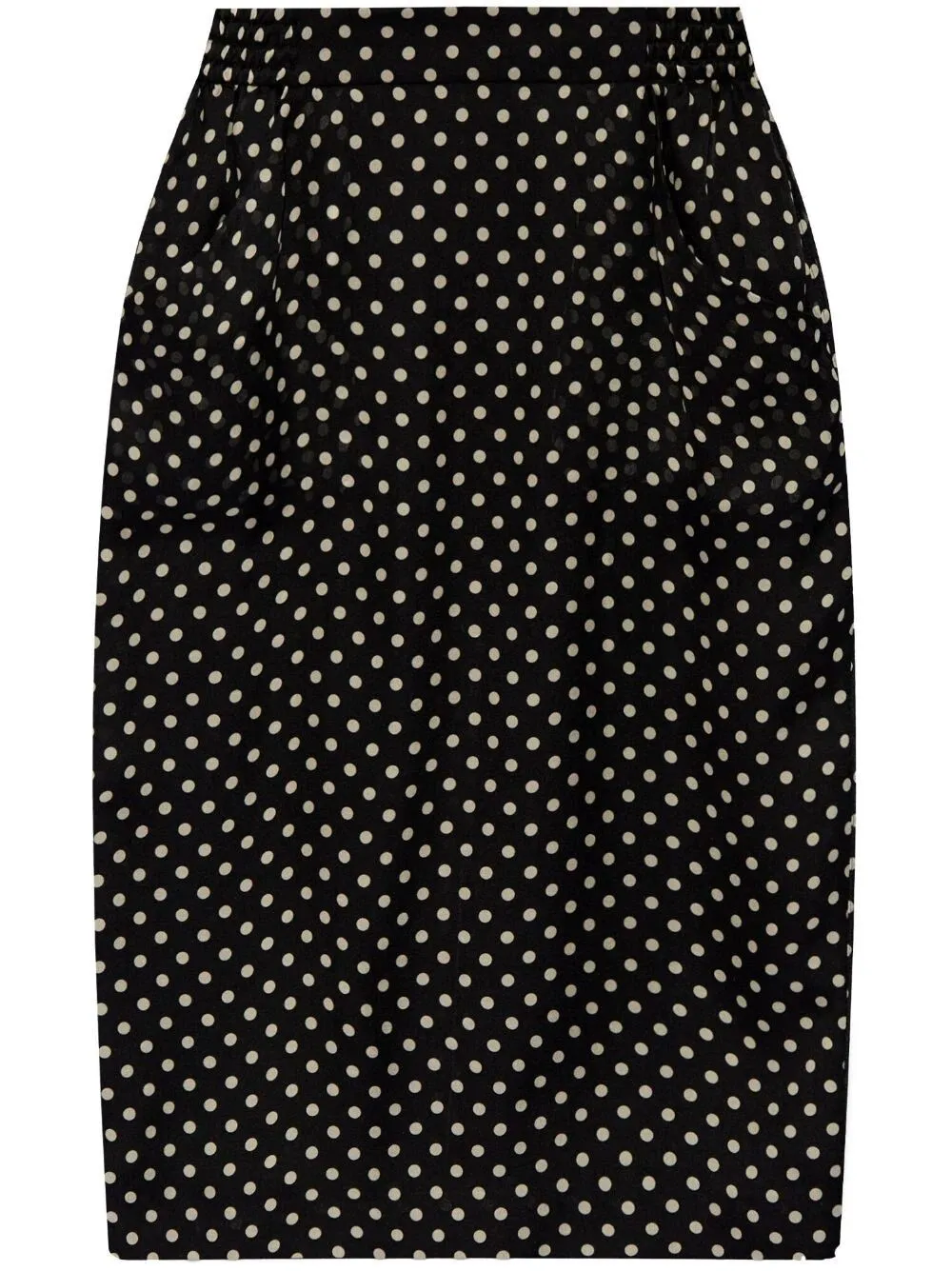 SAINT LAURENT Mini Dotted Silk Charmeuse Pencil Skirt