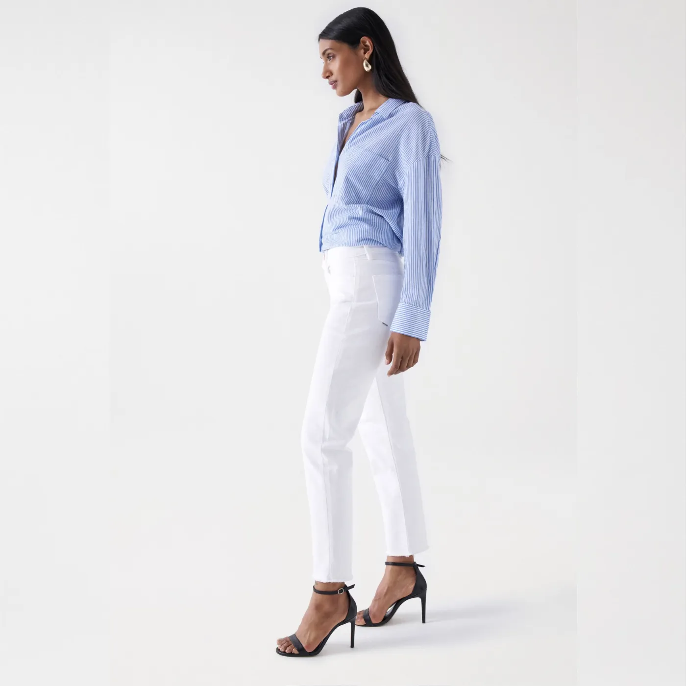 Salsa Cropped True Slim Jeans | White