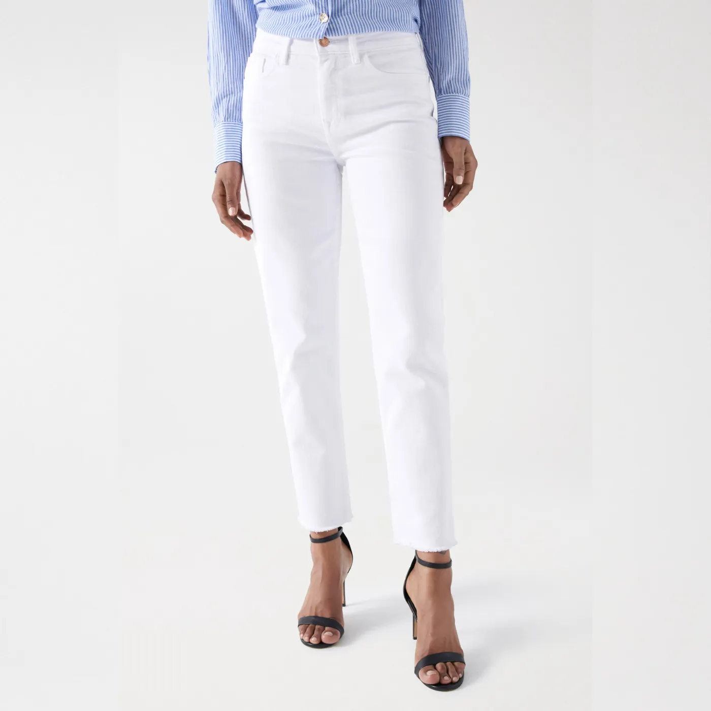 Salsa Cropped True Slim Jeans | White