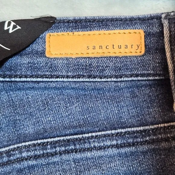 Sanctuary Curve Social Standard Step Hem Skinny Ankle Jeans 18W Elysian Blue NWT