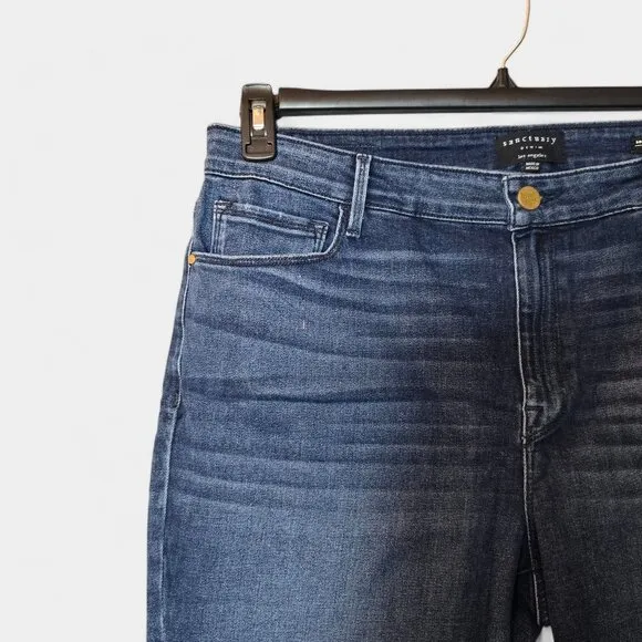 Sanctuary Curve Social Standard Step Hem Skinny Ankle Jeans 18W Elysian Blue NWT