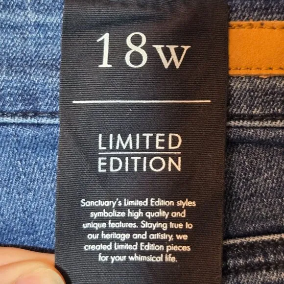 Sanctuary Curve Social Standard Step Hem Skinny Ankle Jeans 18W Elysian Blue NWT