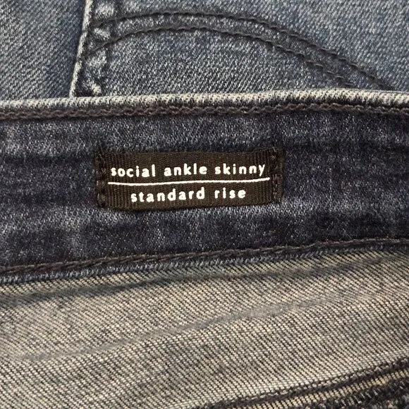 Sanctuary Curve Social Standard Step Hem Skinny Ankle Jeans 18W Elysian Blue NWT
