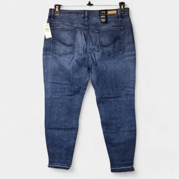 Sanctuary Curve Social Standard Step Hem Skinny Ankle Jeans 18W Elysian Blue NWT
