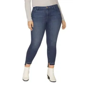 Sanctuary Curve Social Standard Step Hem Skinny Ankle Jeans 18W Elysian Blue NWT