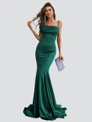 Sequin Insert Backless Mermaid Evening Dress XJ514