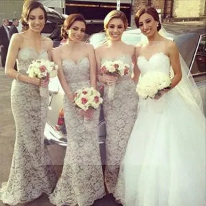 Sexy Lace Sweet Heart Mermaid Charming Elegant Wedding Guest Bridesmaid Dresses, WG71