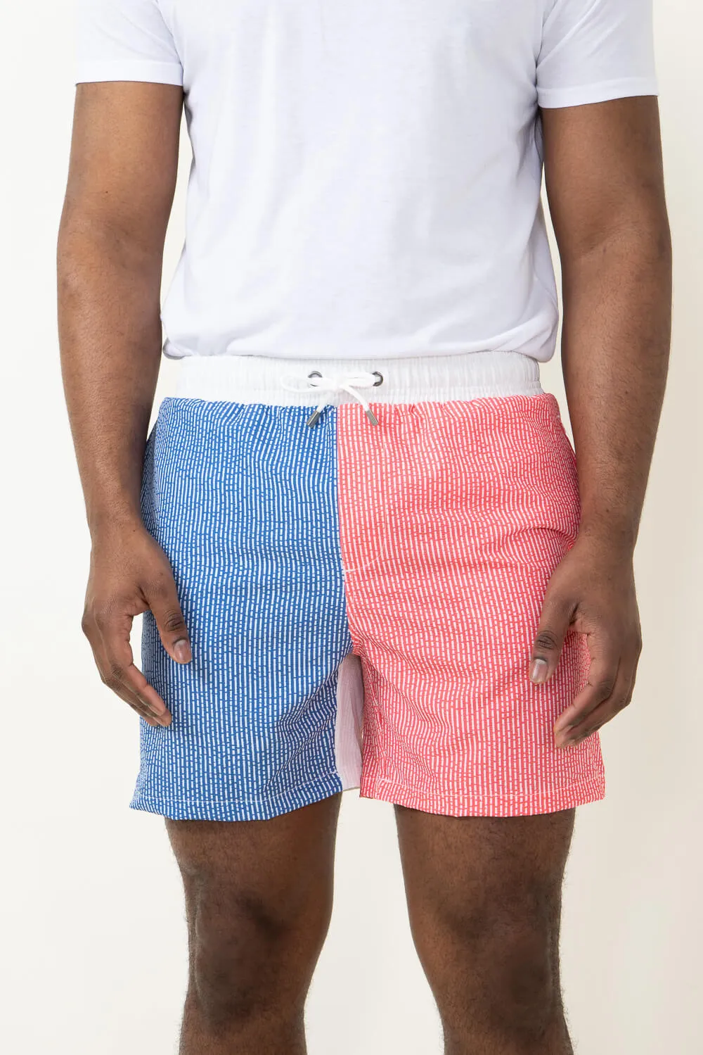 Simply Southern Vertical Stripe Swim Shorts for Men in Red and Blue | PP-0124-MN-SWIMSHORT-RED