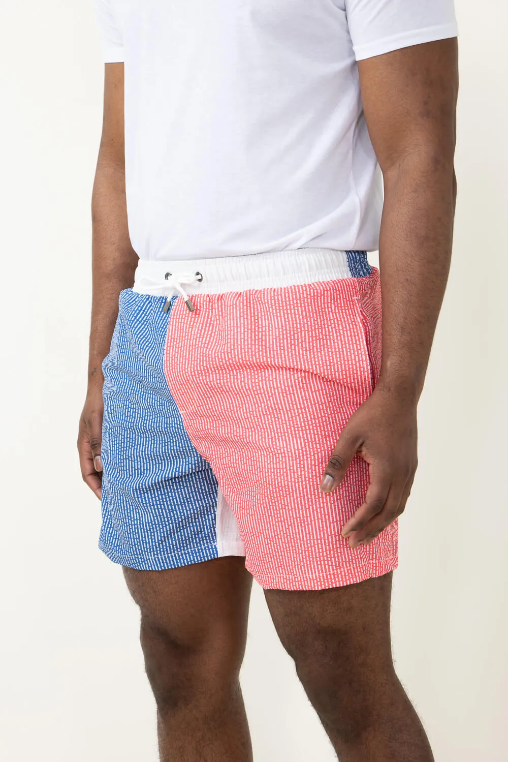 Simply Southern Vertical Stripe Swim Shorts for Men in Red and Blue | PP-0124-MN-SWIMSHORT-RED