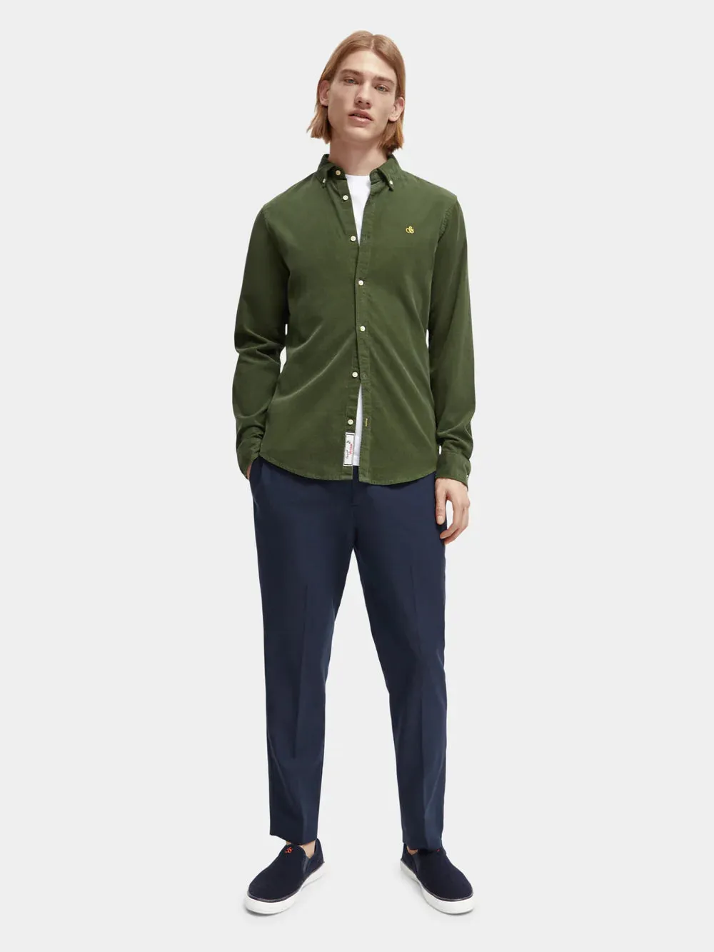Slim-Fit Corduroy Shirt - Field Green 173080