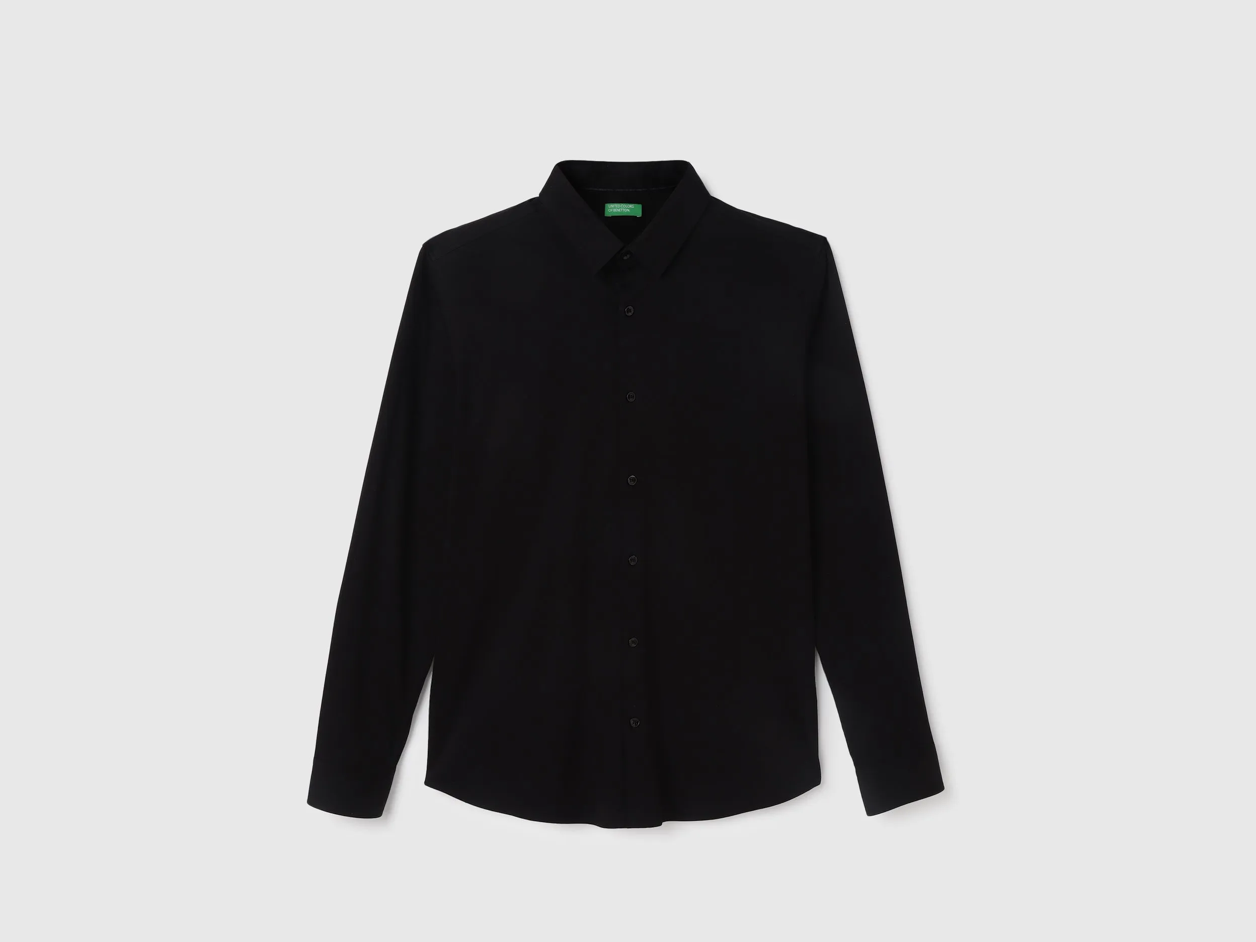Slim Fit Spread Collar Solid Shirt