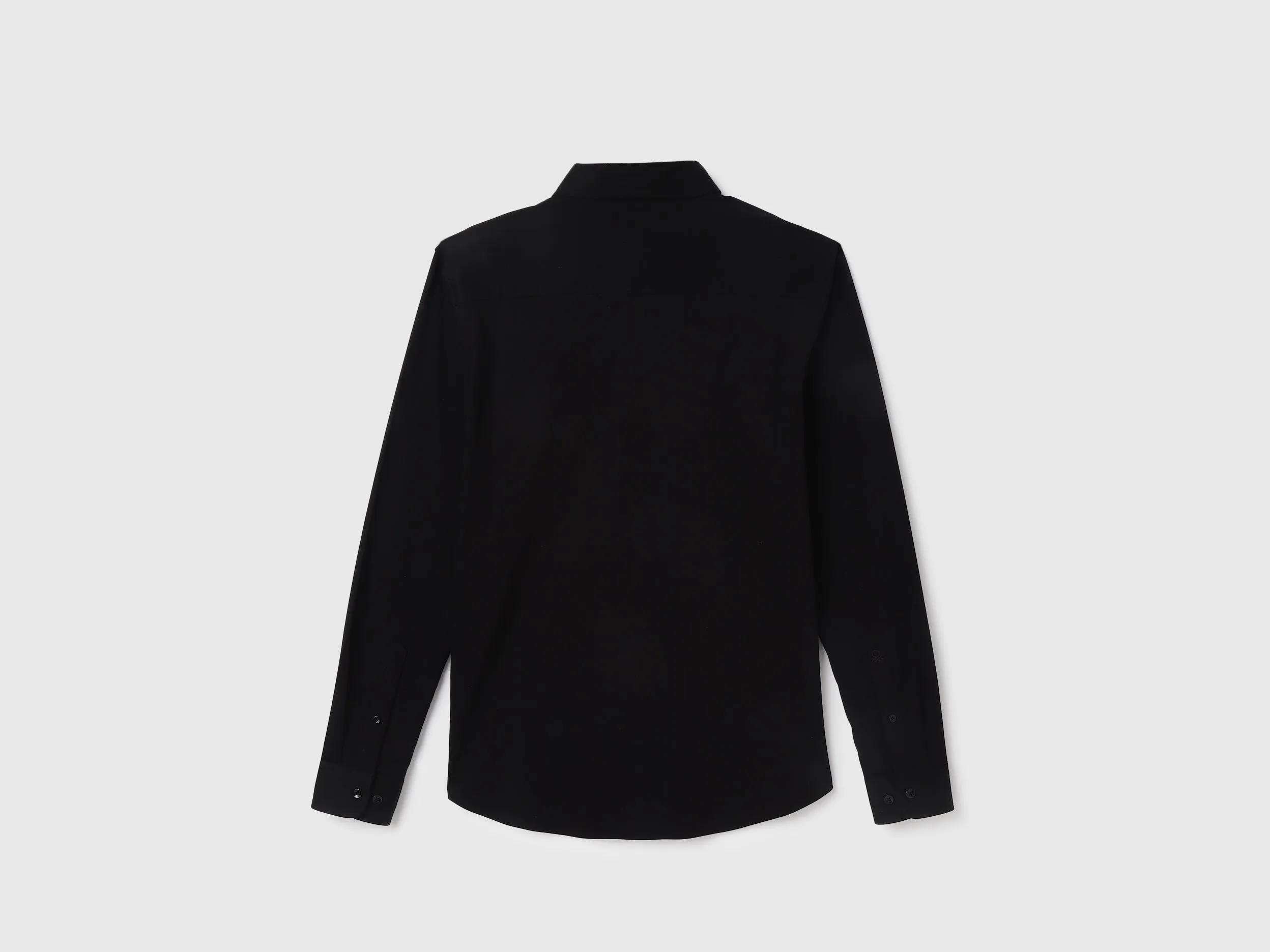 Slim Fit Spread Collar Solid Shirt