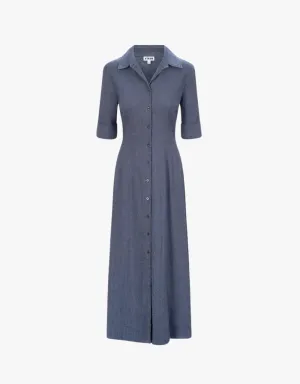 Staud Joan Linen Dress in Chambray