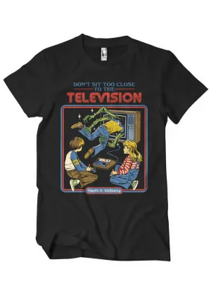 Steven Rhodes Don't Sit Too Close To The Television T-Shirt Zwart