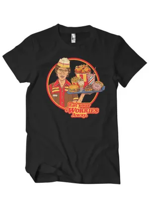 Steven Rhodes Eat Your Worries Away T-Shirt Zwart