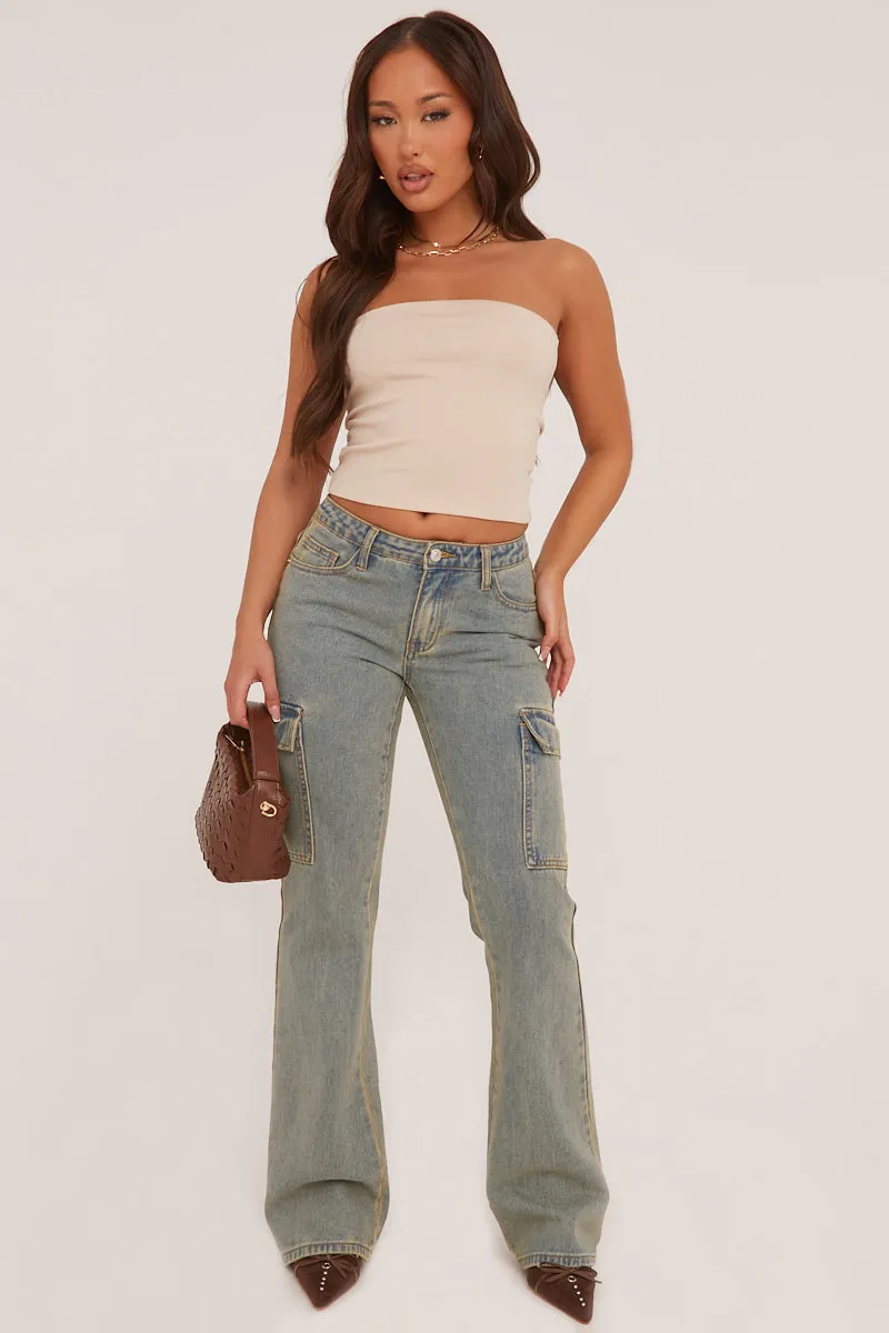 Stone Bandeau Cropped Top - Elenor
