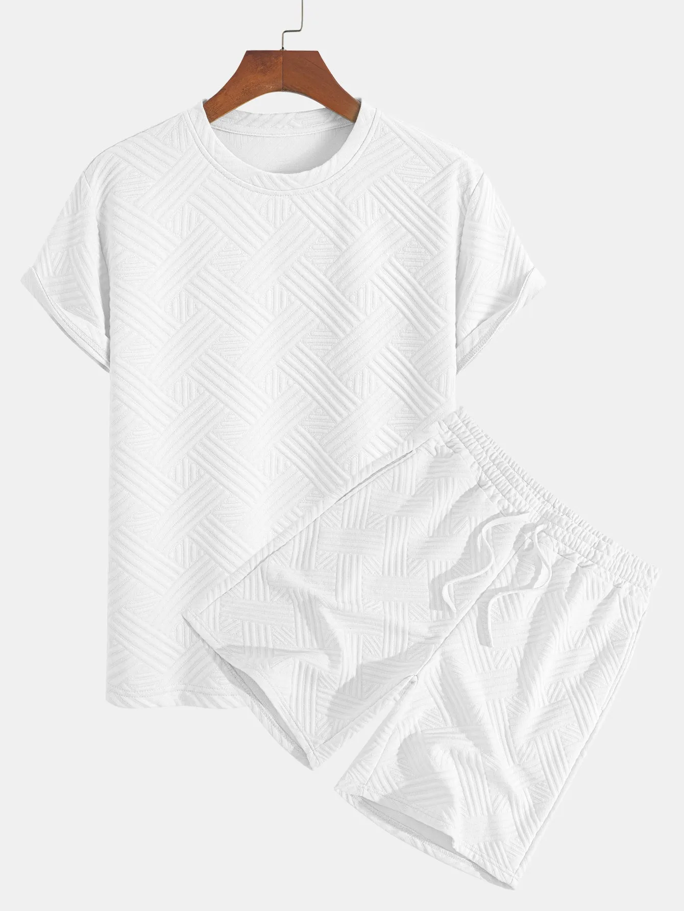 Striped Jacquard T-Shirt & Shorts Set