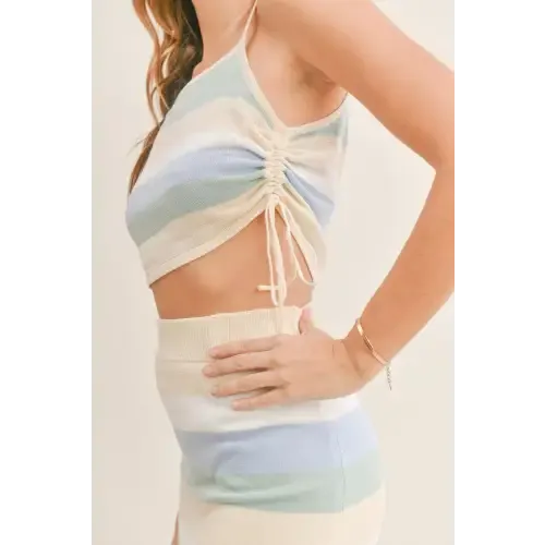 Striped Midi Skirt Set