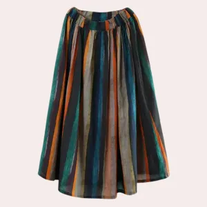 Striped retro skirt for ladies