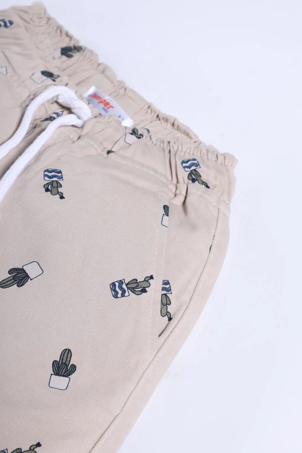 SUMMER - BOY'S BEIGE COTTON SHORT