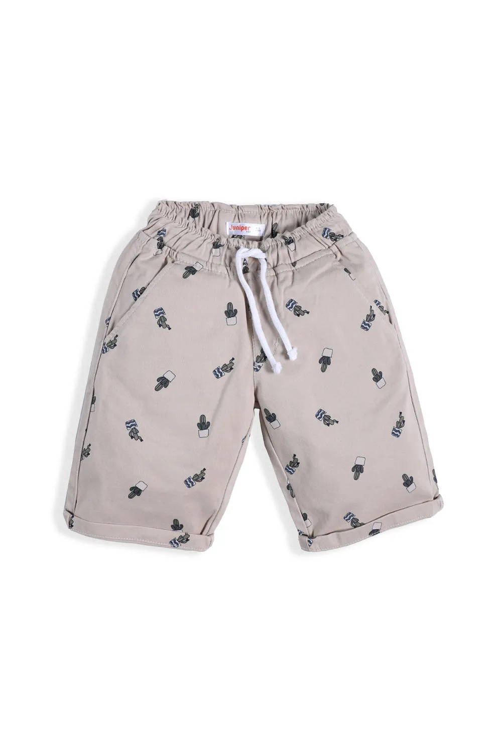 SUMMER - BOY'S BEIGE COTTON SHORT