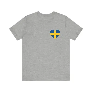 Swedish Flag Heart Unisex T-Shirt