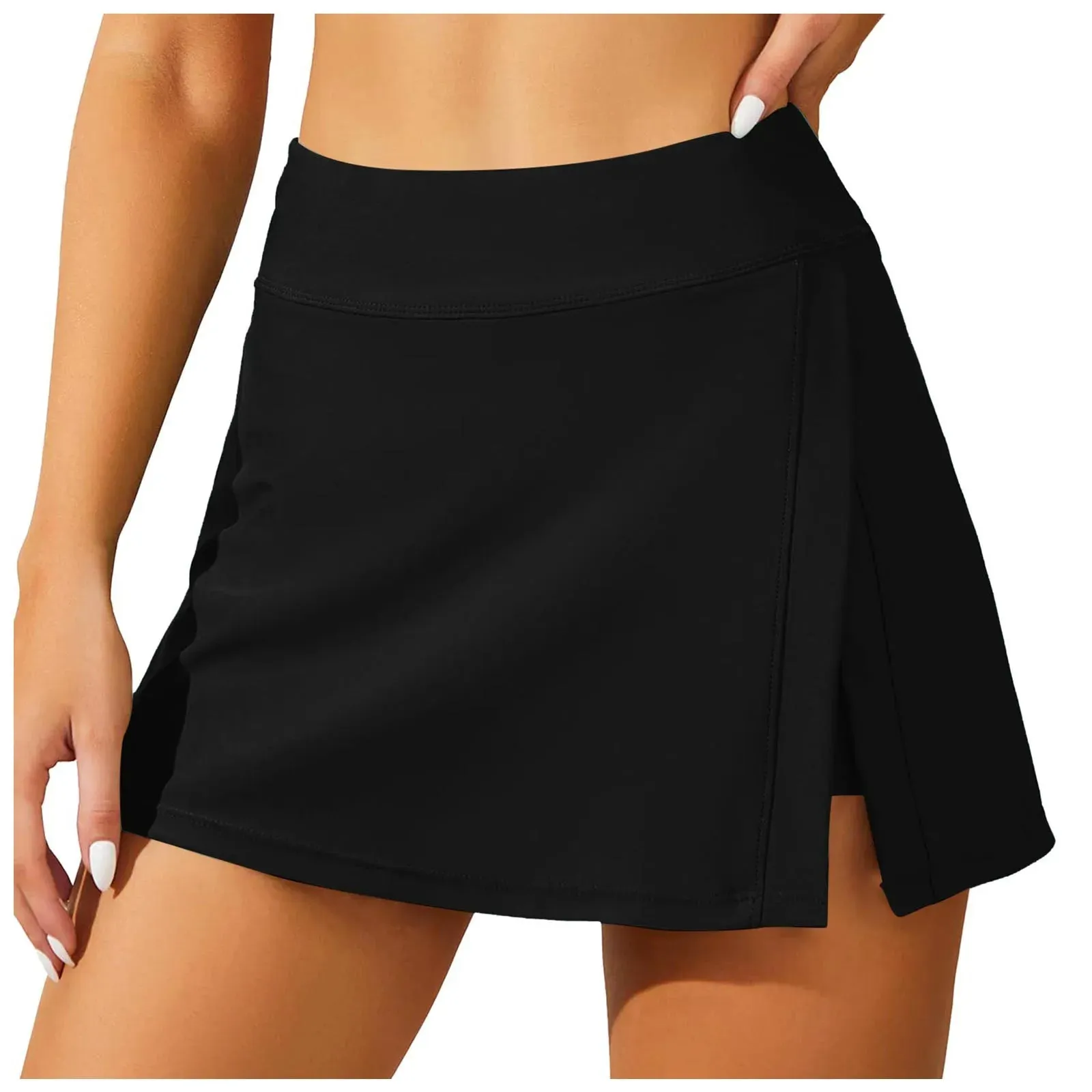 Swim Skirts Women Split Swimsuit Skirt Tightening Swim Dress Built In Shorts High Waist Bathing Suit Split Swim Trunks Short
