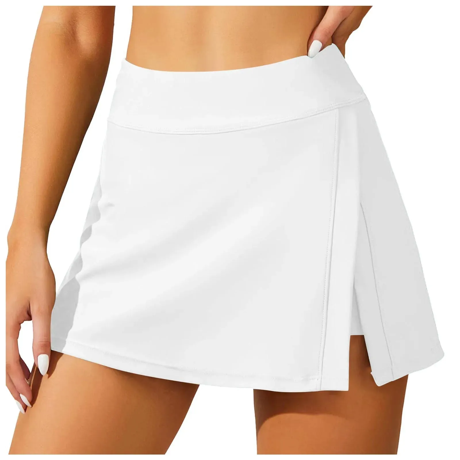 Swim Skirts Women Split Swimsuit Skirt Tightening Swim Dress Built In Shorts High Waist Bathing Suit Split Swim Trunks Short