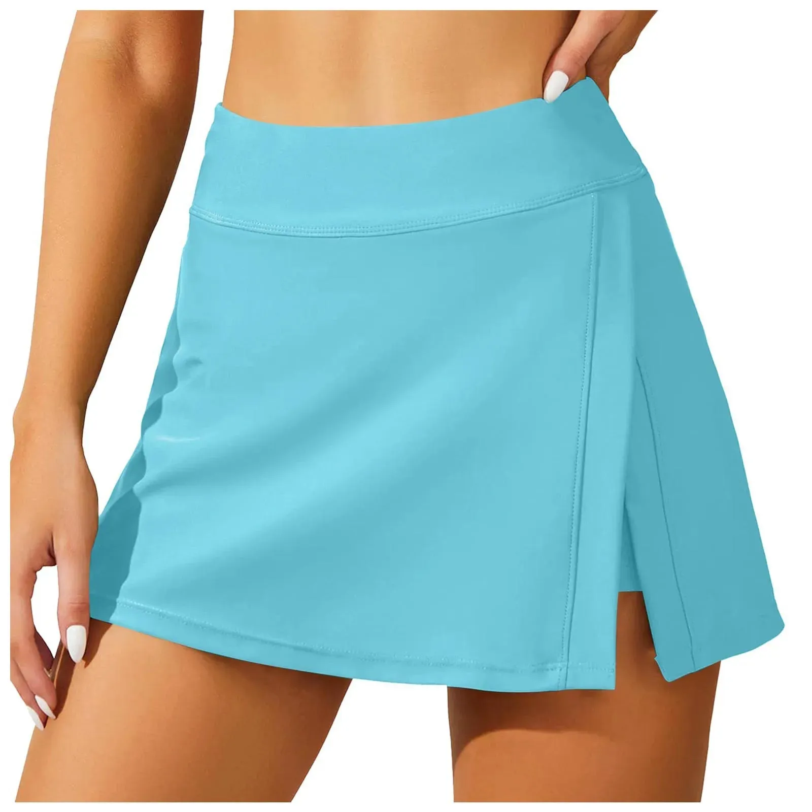 Swim Skirts Women Split Swimsuit Skirt Tightening Swim Dress Built In Shorts High Waist Bathing Suit Split Swim Trunks Short